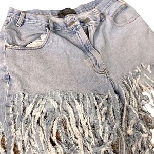 Vintage Men's Jean Shorts, Unisex Wear. Handcrafted Distressed Detailing